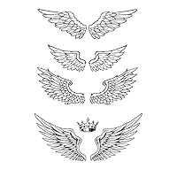 5 pcs Angel Wings Tattoo Stickers Herbal Chest Front And Back Waterproof Simulation Long-Lasting Arm Semi-Permanent