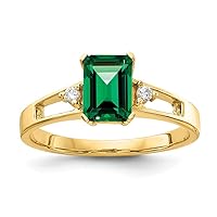 14k 7x5mm Emerald Cut Mount St. Helens A Diamond Ring Y4757MS/A