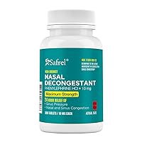 Safrel Nasal Decongestant PE - 300 Counts, 10 mg Phenylephrine HCl - Maximum Strength Non-Drowsy Relief for Nasal & Sinus Congestion from Cold & Allergies - Adults & Children