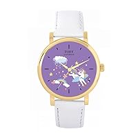 Unicorn Rainbow Cloud Watch Ladies 38mm Case 3atm Water Resistant Custom Designed Quartz Movement Luxury Fashionable