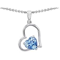 Sterling Silver 7mm Heart Shape Pendant Necklace