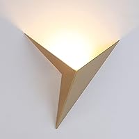 Triangle LED Wall Lamp, Indoor Wall Lamp Dining Room Living Room Bedroom Lighting, Indoor Wall Lamp Guest Room Study Wall Sconces Mirror Headlight (Color : Gold, Size : Warm Light)