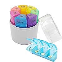 7-Day Pill Organizer with AM/PM Compartments, Daily 4-Times-a-Day Medication Storage for Each Day of The Week