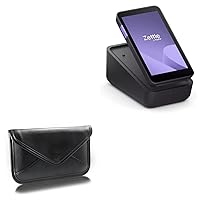 BoxWave Case Compatible with Zettle Payment Terminal - Elite Leather Messenger Pouch, Synthetic Leather Cover Case Envelope Design - Jet Black