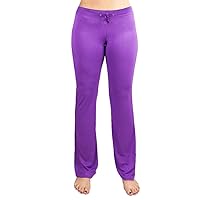 Crown Sporting Goods Soft & Comfy Yoga Pants - 95% Cotton/5% Spandex Blend (Blue