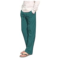 Men's Pants Casual,Plus Size Fashion Long Pant Drawstring Solid Stretch Elastic Waist Trousers with Pocket