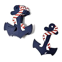Homeford Large Nautical Anchor Wooden Baby Favors, Navy, 4-1/2-Inch