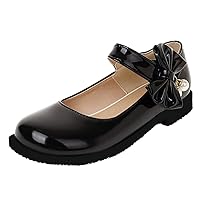 Womens Patent Leather Ballet Flats with Ankle Strap Bow Mary Janes