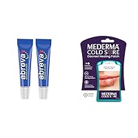 Abreva 10 Percent Docosanol Cold Sore Treatment & Mederma Fever Blister Discreet Healing Patch - A Patch That Protects and Conceals Cold Sores - 15 Count