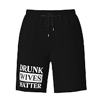 Drunk Wives Matter Swim Trunks Man's Quick Drying Swimwear Mesh Lining with Pockets Gym Shorts