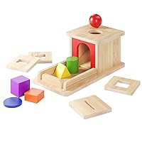 Montessori Wooden Object Permanence Box with Tray - 6 in 1 Learning Toy for 6-12 Month Olds - Educational Gift for 1 Year Old Boys - Infant Wooden Toy Set - Perfect First Birthday Gift Idea