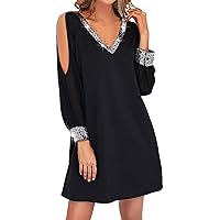 Womens Summer Dresses Casual Long Sleeve Party Plus Size Night Sexy That Hide Belly Fat with Sleeves Elegant