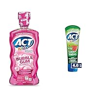 ACT Kids Anticavity Fluoride Rinse Bubble Gum 16.9oz & Toothpaste Wild Watermelon 4.6oz