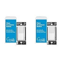 Claro Smart Accessory Switch, only for use with Diva Smart Dimmer Switch/Claro Smart Switch | DVRF-AS-WH | White (Pack of 2)