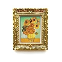 AirAds Dollhouse 1:12 Miniature Wall Decor Wall Art Painting Frame Van Gogh Sunflowers Dummy Dollhouse Accessories