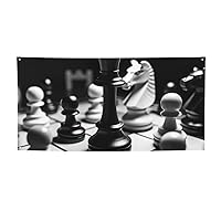 black and white chess print Party Banner Soft Anti-Fading Party Banner Decorations Festival Decorations For Christmas Birthday Gathering Small