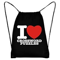 I love Crossword Puzzles Bold Font Sport Bag 18