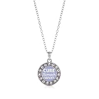 Inspired Silver - Silver Circle Charm 18 Inch Necklace with Cubic Zirconia Jewelry