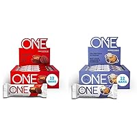 ONE Protein Bars, Peanut Butter Cup, Gluten Free Protein Bar with 20g Protein and only 1g Sugar & Protein Bars, Blueberry Cobbler, Gluten Free Protein Bars with 20g Protein and only 1g Sugar