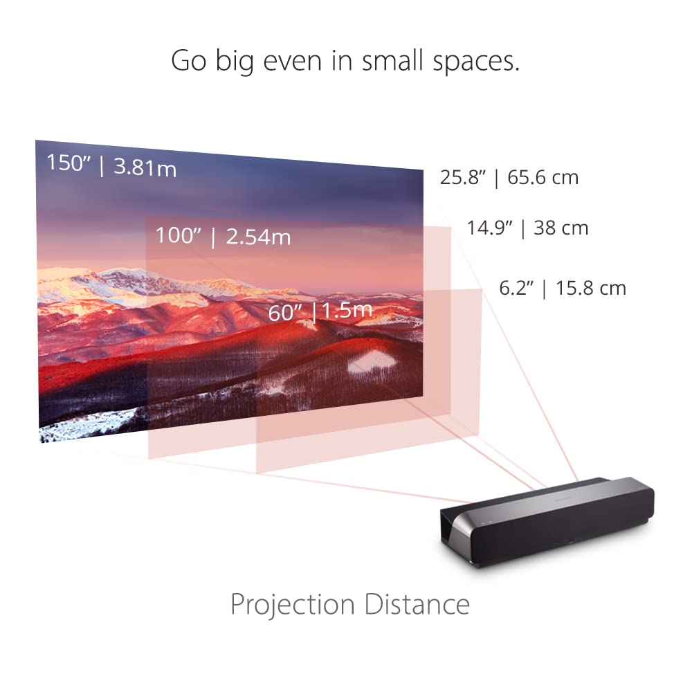 ViewSonic X1000-4K True 4K UHD Ultra-Short Throw Projector with 1000 ANSI Lumens, Harman Kardon Speakers, HDMI, USB C, 125% Rec 709, Frame Interpolation Technology for Home Theater