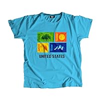 United States Seasons Unisex T-Shirt (Sky Blue)