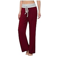 Ruffled Trousers Women's Thin Loose Casual Pants Solid Color Cotton Linen Pocket Calf-Lenght Pants Summer