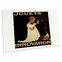 3dRose Image of French Girl with a Doll - Desk Pad Place Mats (dpd-171810-1)