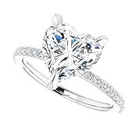 Antique Handmade Heart Cut 2.00CT, Moissanite Engagement Ring/Moissanite Wedding Ring/Moissanite Bridal Ring Set, 925 Sterling Silver, Perfact for Gift Or As You Want