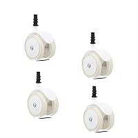 Baby Walker Wheels Replacement Parts, 2'' Plastic Rubber Wheels Casters, Removable, Safe for All Floors,Set of 4 (White)