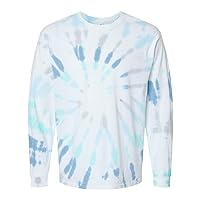 Colortone Mens Tie-Dyed Long Sleeve T-Shirt, 2XL, Glacier-0