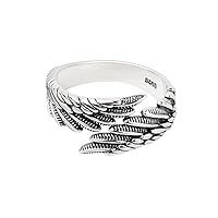 Open Angel Wings Rings for Women, Vintage Adjustable Feather Ring Hypoallergenic Statement Angel Ring Christmas Wing Ring Jewelry Gifts for Women Men