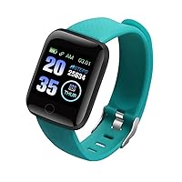 HoveeLuty Smart Watch Bluetooth Smart Bracelet 116plus Phone Fitness Watch Waterproof Blood Pressure Tests for Men Women Green