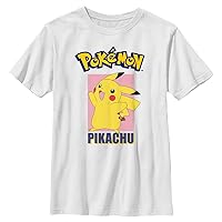 Pokemon Kids Japanese Pikachu Pose Boys Short Sleeve Tee Shirt