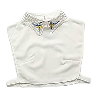 LANGUGU Stylish Detachable Half Shirt Blouse Chiffon False Collar Embroidery Bird Fake Collar