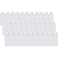 16 Oz Empty Plastic Juice Bottles with Tamper Evident Caps – 33 Pack Drink Containers - Great for Homemade Juices, Milk, Smoothies, Tea and Other Beverages - Food Grade BPA Free