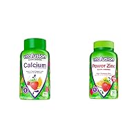 Calcium Gummy Vitamins for Bone Support, 100 Count & Power Zinc Gummy Vitamins for Immune Support, 90 Count