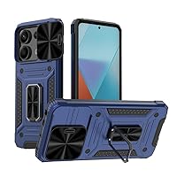 Case for Xiaomi Poco X6/Xiaomi Redmi Note 13 Pro 5G Support car Holder Sliding Window Mobile Phone Case Shockproof Protective Phone Cover Military Cases Blue