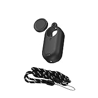 LICHIFIT Silicone Protective Case Set for Insta360 GO 3 Action Camera Housing Soft Shell Cover Skin + Lens Cap + Neck Strap Lanyard Accessories