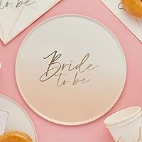 8 Bride to Be Plates, Hen Party Paper Plates, Gold Ombre Hen Night Plates, Bachelorette Tableware, Hen Night Partyware