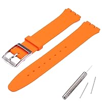 silicone replacement strap ultra-thin ladies watch band compatible with swatch skin series no second watch (16mm)