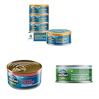 Wild Planet Canned Variety Pack, Albacore Wild Tuna 5oz, Pink Salmon 6oz, Organic Roasted Chicken Breast with Rib Meat 5oz, Sea Salt, Pack of 6