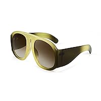 FEISEDY Retro Trendy Avaitor Sunglasses for Women Men Oversized Vintage 70s 80s Sunglasses Flat Top Shield Shades B2745