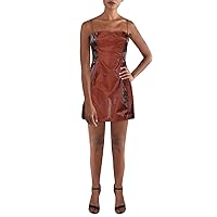 Womens Juniors Party Mini Fit & Flare Dress Brown 0