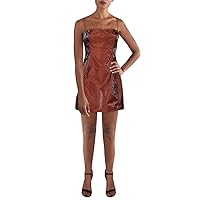 Danielle Bernstein Womens Juniors Party Mini Fit & Flare Dress Brown 0