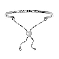 Intuitions Stainless Steel attitude Is Everything Adjustable Friendship Bracelet