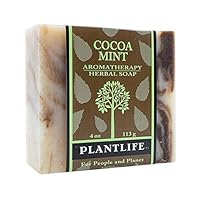 Plantlife Cocoa Mint Bar Soap - Moisturizing and Soothing Soap for Your Skin - Hand Crafted Using Plant-Based Ingredients - Made in California 4oz Bar