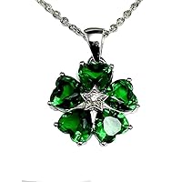 P7927 Floral Style Heart Shape 6mm 3.31Ct Mt St Helens Green Helenite May Birthstone Sterling Silver Pendant
