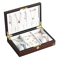Jewelry Box For Women Men Earrings Watch Necklace Ring Jewellery Display Storage Case (Color : B, Size : 33 * 24 * 15cm)