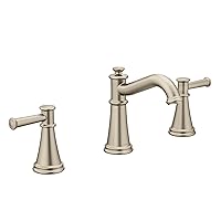 Moen Belfield Brushed Nickel Two-Handle 8-Inch Widespread Bathroom Faucet Trim Kit, Valve Required, T6405BN