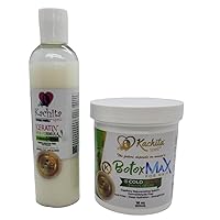 Kachita Spell Kit No Formol Brazilian Keratin Treatment Alisado de Keratina 8floz + Hair Treatment Capillary MAX Rejuvenating System Formaldehyde Free